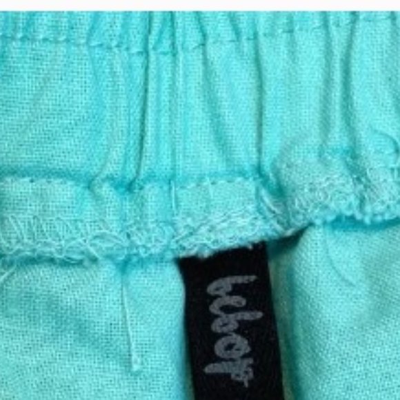 BeBop - Pleated Shorts w/ Pom Fringe + Elastic Back | Seafoam Blue | Large - Picture 5 of 14